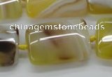 CAA322 15.5 inches 22*32mm rectangle yellow line agate beads