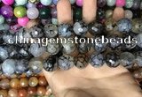 CAA3230 15 inches 16mm faceted round fire crackle agate beads wholesale