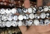 CAA3231 15 inches 16mm faceted round fire crackle agate beads wholesale