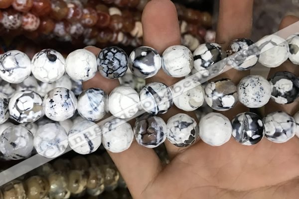 CAA3231 15 inches 16mm faceted round fire crackle agate beads wholesale