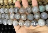 CAA3232 15 inches 16mm faceted round fire crackle agate beads wholesale