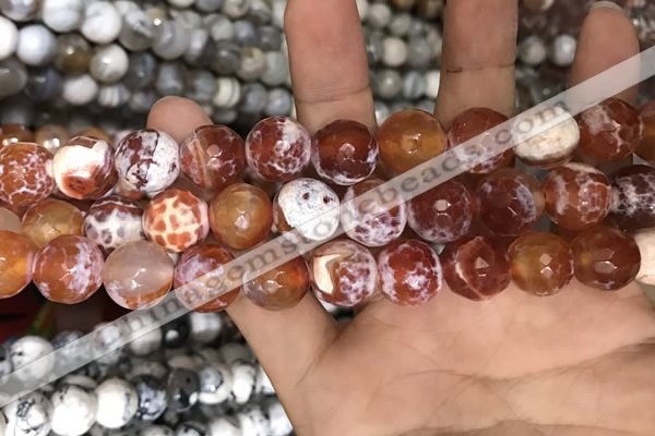 CAA3233 15 inches 16mm faceted round fire crackle agate beads wholesale