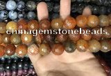 CAA3238 15 inches 16mm faceted round fire crackle agate beads wholesale