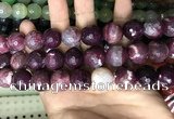 CAA3244 15 inches 16mm faceted round fire crackle agate beads wholesale