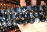 CAA3245 15 inches 16mm faceted round fire crackle agate beads wholesale