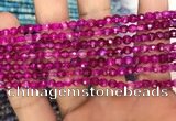 CAA3263 15 inches 4mm faceted round agate beads wholesale
