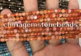 CAA3264 15 inches 4mm faceted round agate beads wholesale