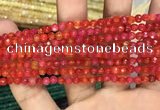 CAA3266 15 inches 4mm faceted round agate beads wholesale