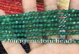 CAA3268 15 inches 4mm faceted round agate beads wholesale