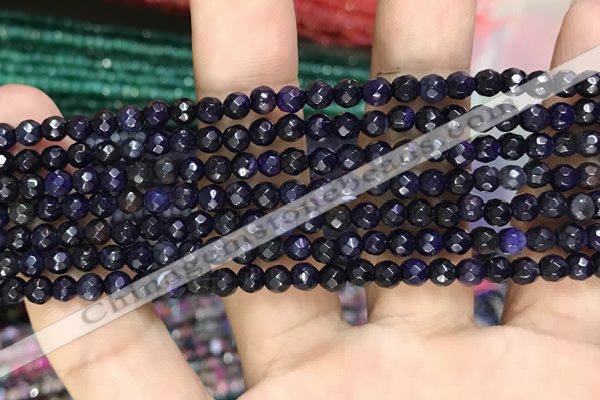 CAA3270 15 inches 4mm faceted round agate beads wholesale