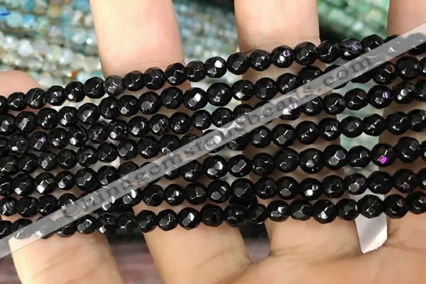 CAA3271 15 inches 4mm faceted round agate beads wholesale