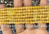 CAA3276 15 inches 4mm faceted round agate beads wholesale