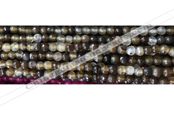 CAA3294 15 inches 6mm faceted round agate beads wholesale