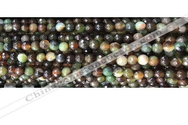 CAA3298 15 inches 6mm faceted round agate beads wholesale