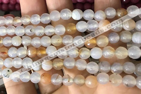 CAA3301 15 inches 6mm faceted round agate beads wholesale