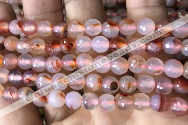 CAA3302 15 inches 6mm faceted round agate beads wholesale