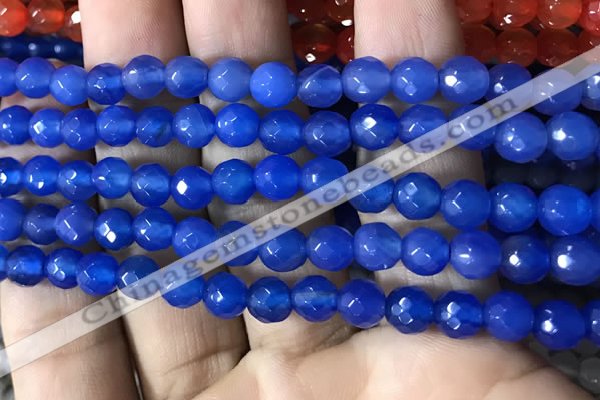 CAA3307 15 inches 6mm faceted round agate beads wholesale