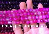 CAA3333 15 inches 8mm faceted round agate beads wholesale