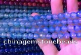 CAA3335 15 inches 8mm faceted round agate beads wholesale