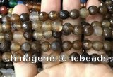 CAA3349 15 inches 8mm faceted round agate beads wholesale