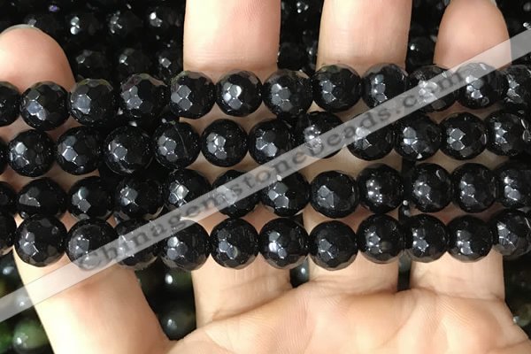 CAA3350 15 inches 8mm faceted round agate beads wholesale