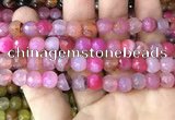 CAA3351 15 inches 8mm faceted round agate beads wholesale