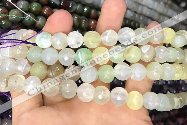 CAA3363 15 inches 10mm faceted round agate beads wholesale