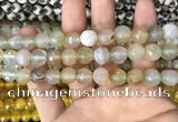 CAA3364 15 inches 10mm faceted round agate beads wholesale