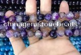 CAA3366 15 inches 10mm faceted round agate beads wholesale