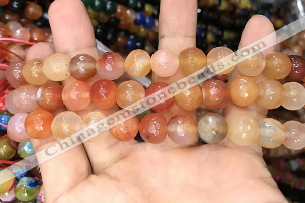 CAA3371 15 inches 10mm faceted round agate beads wholesale