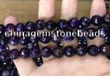 CAA3379 15 inches 10mm faceted round agate beads wholesale