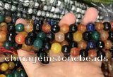 CAA3383 15 inches 10mm faceted round agate beads wholesale