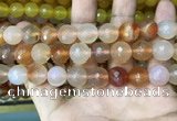 CAA3396 15 inches 12mm faceted round agate beads wholesale