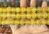 CAA3397 15 inches 12mm faceted round agate beads wholesale