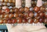 CAA3400 15 inches 12mm faceted round agate beads wholesale