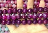 CAA3401 15 inches 12mm faceted round agate beads wholesale