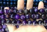 CAA3402 15 inches 12mm faceted round agate beads wholesale