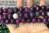 CAA3403 15 inches 12mm faceted round agate beads wholesale