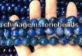 CAA3407 15 inches 12mm faceted round agate beads wholesale