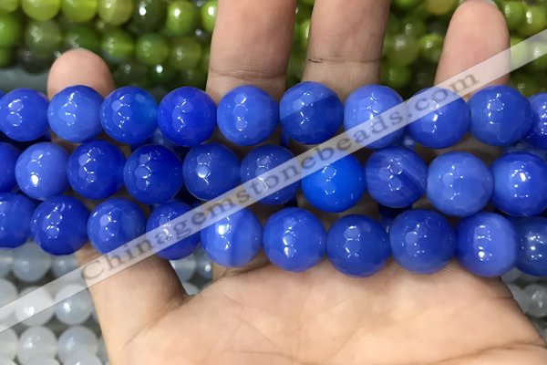 CAA3409 15 inches 12mm faceted round agate beads wholesale