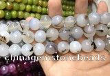 CAA3420 15 inches 14mm faceted round agate beads wholesale