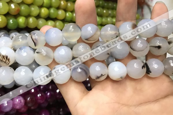 CAA3420 15 inches 14mm faceted round agate beads wholesale