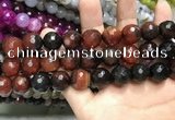 CAA3428 15 inches 14mm faceted round agate beads wholesale