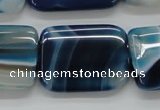 CAA343 15.5 inches 22*30mm rectangle blue line agate beads