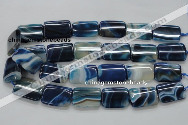 CAA343 15.5 inches 22*30mm rectangle blue line agate beads