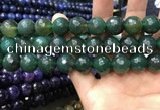 CAA3431 15 inches 14mm faceted round agate beads wholesale