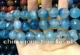 CAA3434 15 inches 14mm faceted round agate beads wholesale
