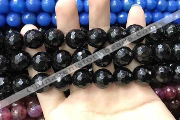 CAA3437 15 inches 14mm faceted round agate beads wholesale