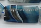 CAA344 15.5 inches 25*50mm rectangle blue line agate beads