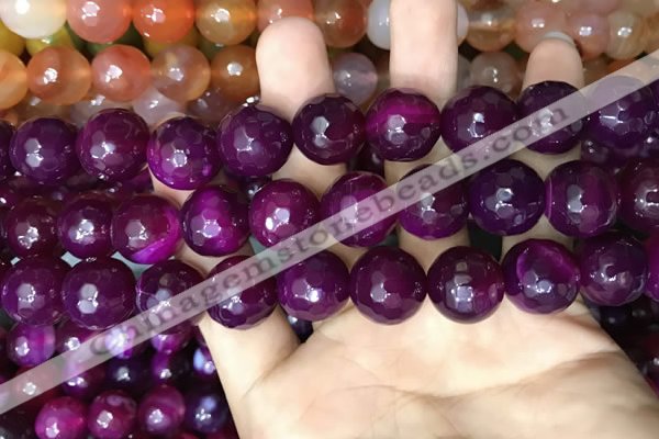 CAA3447 15 inches 16mm faceted round agate beads wholesale